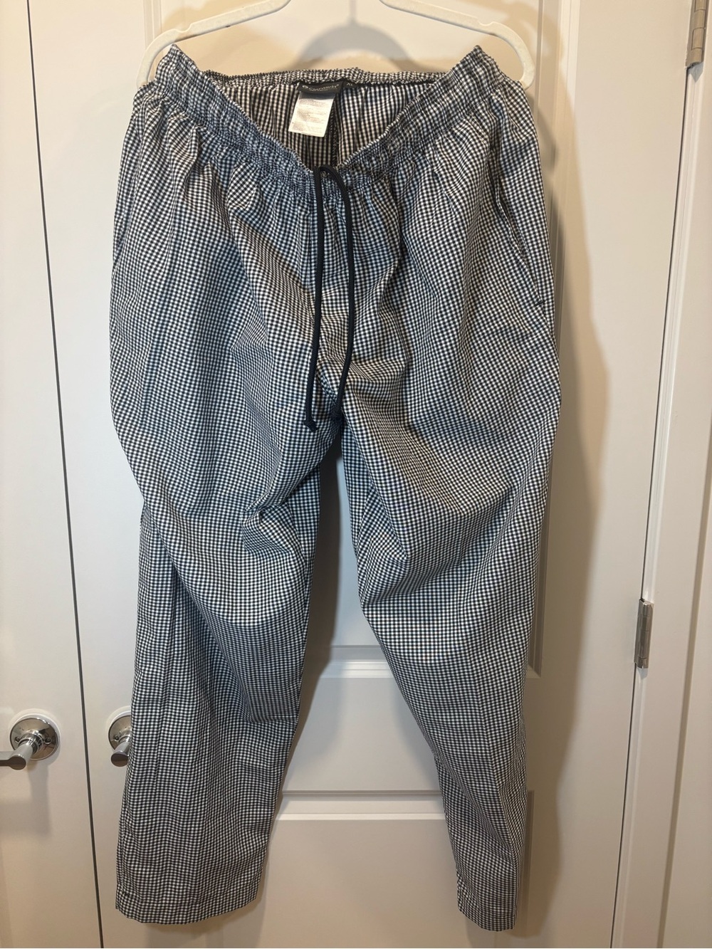 Men's Black and White Check Drawstring Joggers
#1